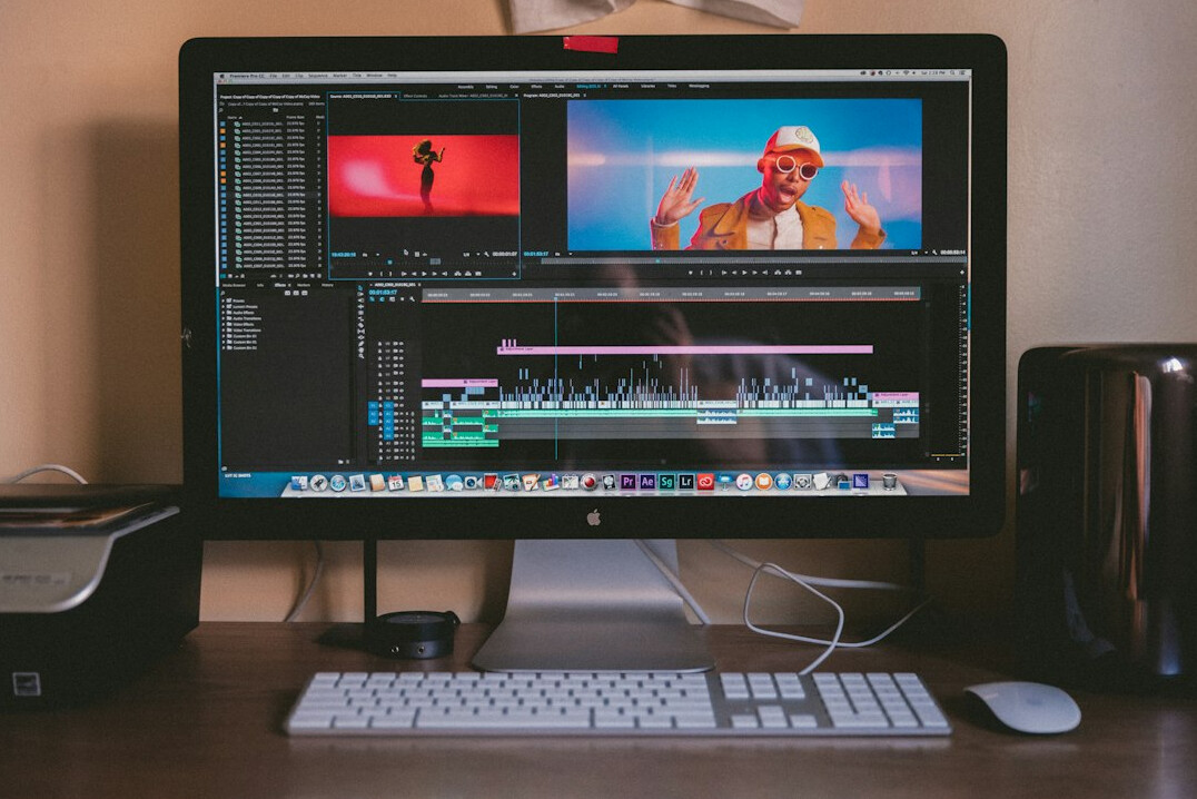 video editor at computer