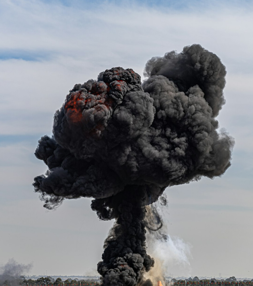 cinematic explosion on set