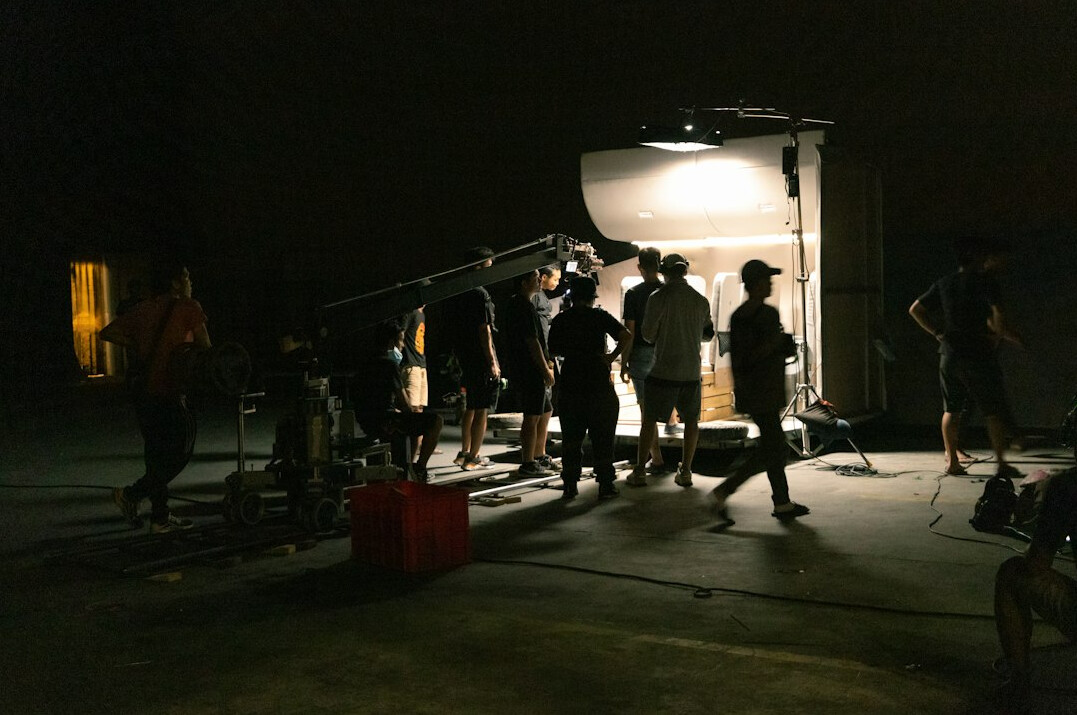 cinematic explosion on set